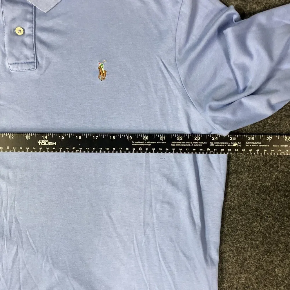 Polo Ralph Lauren Polo Shirt Mens XXL Pima Soft Touch Long Sleeve Baby Blue